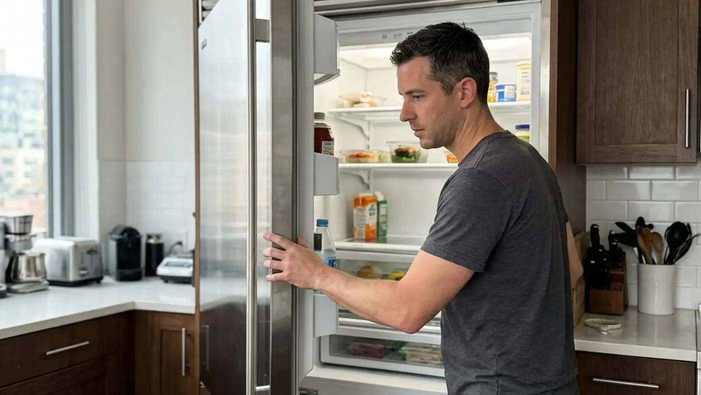 Sub-Zero refrigerator repair in a Chelsea condo kitchen
