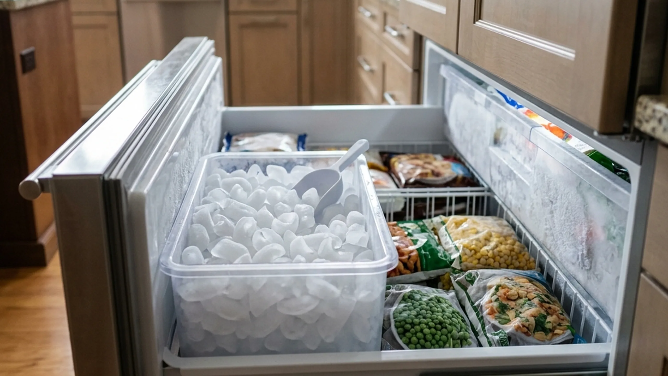 Sub-Zero ice maker repair with the ice bin removed