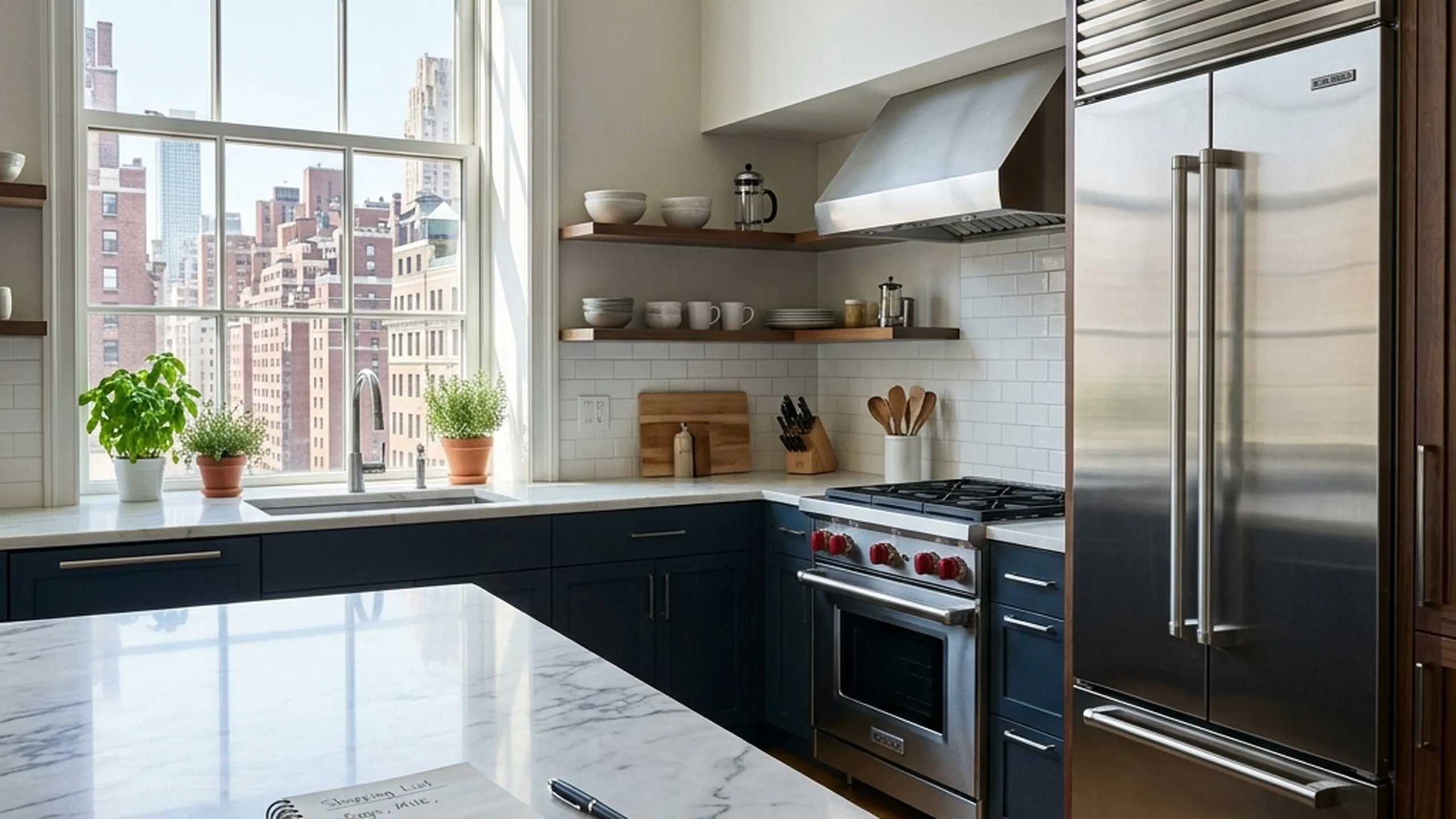 Technician explaining a Sub-Zero repair estimate in a Manhattan kitchen