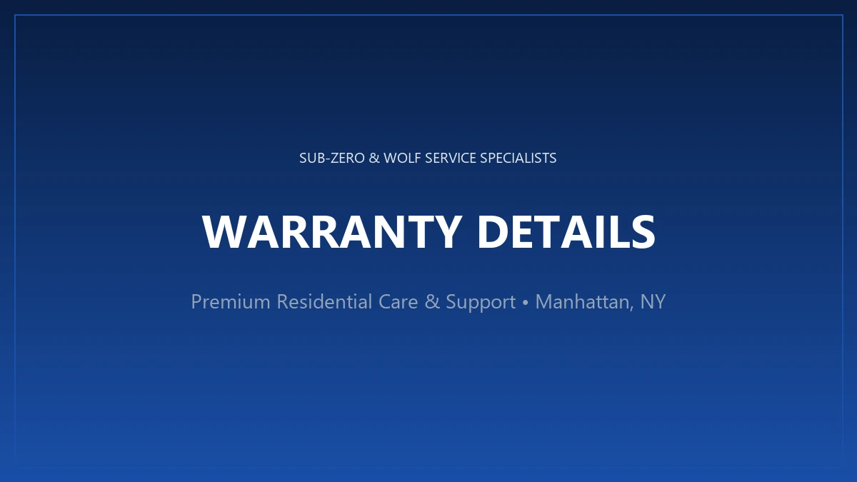 Written Sub-Zero repair invoice with the 90-day warranty noted